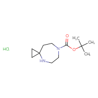 Chemical structure of tert-butyl 4,7-diazaspiro[2.6]nonane-7-carboxylate hydrochloride - CSSB00138438025