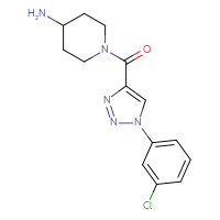 Chemical structure of 1-[1-(3-chlorophenyl)-1H-1,2,3-triazole-4-carbonyl]piperidin-4-amine - CSSS00025689065