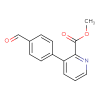 Chemical structure of methyl 3-(4-formylphenyl)pyridine-2-carboxylate - CSSB00150703018