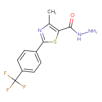 Chemical structure of 4-methyl-2-[4-(trifluoromethyl)phenyl]-1,3-thiazole-5-carbohydrazide - CSSB00020612055
