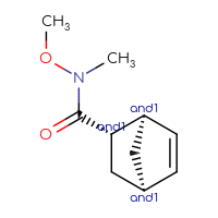 Chemical structure of rac-(1R,2S,4R)-N-methoxy-N-methylbicyclo[2.2.1]hept-5-ene-2-carboxamide - CSSB21291564132