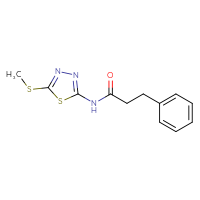 Chemical structure of N-[5-(methylsulfanyl)-1,3,4-thiadiazol-2-yl]-3-phenylpropanamide - CSSB00121654410