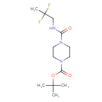 Chemical structure of tert-butyl 4-[(2,2-difluoropropyl)carbamoyl]piperazine-1-carboxylate - CSSB02064860459