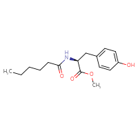 Chemical structure of methyl (2S)-2-hexanamido-3-(4-hydroxyphenyl)propanoate - CSSB00103150503