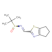 Chemical structure of (S)-N-({4H,5H,6H-cyclopenta[d][1,3]thiazol-2-yl}methylidene)-2-methylpropane-2-sulfinamide - CSSB14980061237
