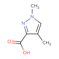 Chemical structure of 1,4-dimethyl-1H-pyrazole-3-carboxylic acid - CSSB00012027053
