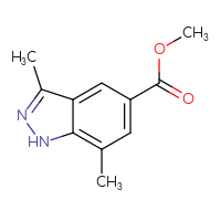 Chemical structure of methyl 3,7-dimethyl-1H-indazole-5-carboxylate - CSSB00040094298