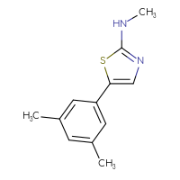Chemical structure of 5-(3,5-dimethylphenyl)-N-methyl-1,3-thiazol-2-amine - CSSB00013641179