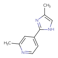 Chemical structure of 2-methyl-4-(4-methyl-1H-imidazol-2-yl)pyridine - CSSB00022572486