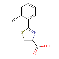 Chemical structure of 2-(2-methylphenyl)-1,3-thiazole-4-carboxylic acid - CSSB00000750777