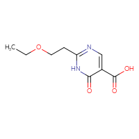 Chemical structure of 2-(2-ethoxyethyl)-6-oxo-1,6-dihydropyrimidine-5-carboxylic acid - CSSB00014113479