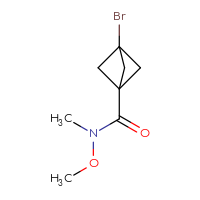 Chemical structure of 3-bromo-N-methoxy-N-methylbicyclo[1.1.1]pentane-1-carboxamide - CSSB07010310824