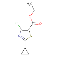 Chemical structure of ethyl 4-chloro-2-cyclopropyl-1,3-thiazole-5-carboxylate - CSSB14801832429