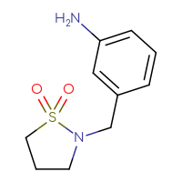 Chemical structure of 2-[(3-aminophenyl)methyl]-1λ⁶,2-thiazolidine-1,1-dione - CSSB00011326240