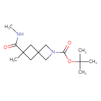 Chemical structure of tert-butyl 6-methyl-6-(methylcarbamoyl)-2-azaspiro[3.3]heptane-2-carboxylate - CSSB14881064159