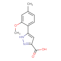 Chemical structure of 5-(2-methoxy-4-methylphenyl)-1H-pyrazole-3-carboxylic acid - CSSB00102971067