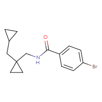 Chemical structure of 4-bromo-N-{[1-(cyclopropylmethyl)cyclopropyl]methyl}benzamide - CSSB02007553481