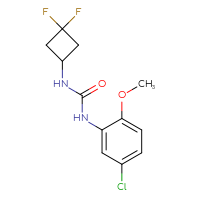 Chemical structure of 1-(5-chloro-2-methoxyphenyl)-3-(3,3-difluorocyclobutyl)urea - CSSB00096309819
