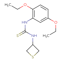 Chemical structure of 1-(2,5-diethoxyphenyl)-3-(thietan-3-yl)thiourea - CSSB21432518757