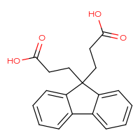 Chemical structure of 3-[9-(2-carboxyethyl)-9H-fluoren-9-yl]propanoic acid - CSSB00025707572