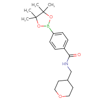 Chemical structure of N-[(oxan-4-yl)methyl]-4-(4,4,5,5-tetramethyl-1,3,2-dioxaborolan-2-yl)benzamide - CSSB02533504385