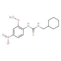 Chemical structure of 1-(cyclohexylmethyl)-3-(2-methoxy-4-nitrophenyl)thiourea - CSSB21432495270