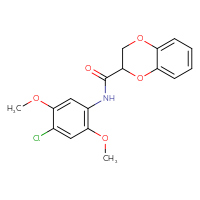 Chemical structure of N-(4-chloro-2,5-dimethoxyphenyl)-2,3-dihydro-1,4-benzodioxine-2-carboxamide - CSSB00026275482
