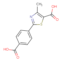 Chemical structure of 2-(4-carboxyphenyl)-4-methyl-1,3-thiazole-5-carboxylic acid - CSSB00134071807