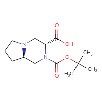 Chemical structure of (3R,8aR)-2-[(tert-butoxy)carbonyl]-octahydropyrrolo[1,2-a]pyrazine-3-carboxylic acid - CSSB20621655385