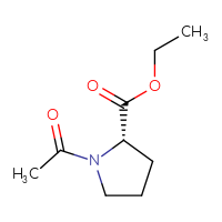 Chemical structure of ethyl (2S)-1-acetylpyrrolidine-2-carboxylate - CSSB00000053748