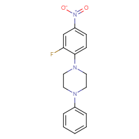Chemical structure of 1-(2-fluoro-4-nitrophenyl)-4-phenylpiperazine - CSSB00020623596