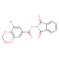 Chemical structure of 1,3-dioxo-2,3-dihydro-1H-isoindol-2-yl 8-bromo-2,3-dihydro-1,4-benzodioxine-6-carboxylate - CSSB06262881380
