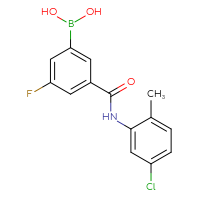 Chemical structure of {3-[(5-chloro-2-methylphenyl)carbamoyl]-5-fluorophenyl}boronic acid - CSSB00121573082