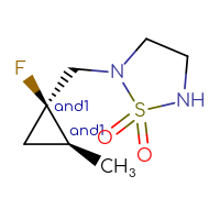 Chemical structure of rac-2-{[(1R,2S)-1-fluoro-2-methylcyclopropyl]methyl}-1λ⁶,2,5-thiadiazolidine-1,1-dione - CSMB20980767802