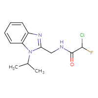 Chemical structure of 2-chloro-2-fluoro-N-{[1-(propan-2-yl)-1H-1,3-benzodiazol-2-yl]methyl}acetamide - CSSB21332055439