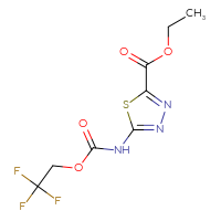 Chemical structure of ethyl 5-{[(2,2,2-trifluoroethoxy)carbonyl]amino}-1,3,4-thiadiazole-2-carboxylate - CSSB20591797933