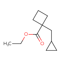 Chemical structure of ethyl 1-(cyclopropylmethyl)cyclobutane-1-carboxylate - CSSB00047349347