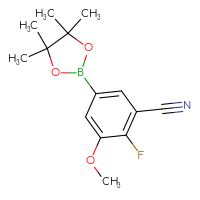 Chemical structure of 2-fluoro-3-methoxy-5-(4,4,5,5-tetramethyl-1,3,2-dioxaborolan-2-yl)benzonitrile - CSSB00011101630
