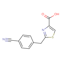 Chemical structure of 2-[(4-cyanophenyl)methyl]-1,3-thiazole-4-carboxylic acid - CSSB03562168425