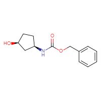 Chemical structure of benzyl N-[(1R,3S)-3-hydroxycyclopentyl]carbamate - CSSB00015703576