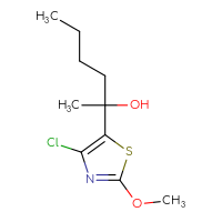Chemical structure of 2-(4-chloro-2-methoxy-1,3-thiazol-5-yl)hexan-2-ol - CSSB14853560218