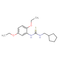 Chemical structure of 3-(cyclopentylmethyl)-1-(2,5-diethoxyphenyl)thiourea - CSSB02110200491