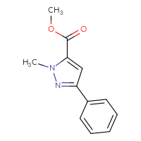 Chemical structure of methyl 1-methyl-3-phenyl-1H-pyrazole-5-carboxylate - CSSB00000029022