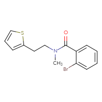 Chemical structure of 2-bromo-N-methyl-N-[2-(thiophen-2-yl)ethyl]benzamide - CSSB00001391329