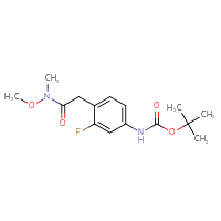 Chemical structure of tert-butyl N-(3-fluoro-4-{[methoxy(methyl)carbamoyl]methyl}phenyl)carbamate - CSSB07019307247