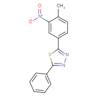 Chemical structure of 2-(4-methyl-3-nitrophenyl)-5-phenyl-1,3,4-thiadiazole - CSSB06900093991