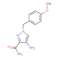 Chemical structure of 4-amino-1-[(4-methoxyphenyl)methyl]-1H-pyrazole-3-carboxamide - CSSB00008765429