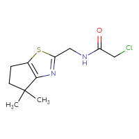 Chemical structure of 2-chloro-N-({4,4-dimethyl-4H,5H,6H-cyclopenta[d][1,3]thiazol-2-yl}methyl)acetamide - CSSB14862022897