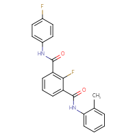 Chemical structure of 2-fluoro-N1-(4-fluorophenyl)-N3-(2-methylphenyl)benzene-1,3-dicarboxamide - CSSB20572401460