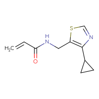 Chemical structure of N-[(4-cyclopropyl-1,3-thiazol-5-yl)methyl]prop-2-enamide - CSSB06745491534